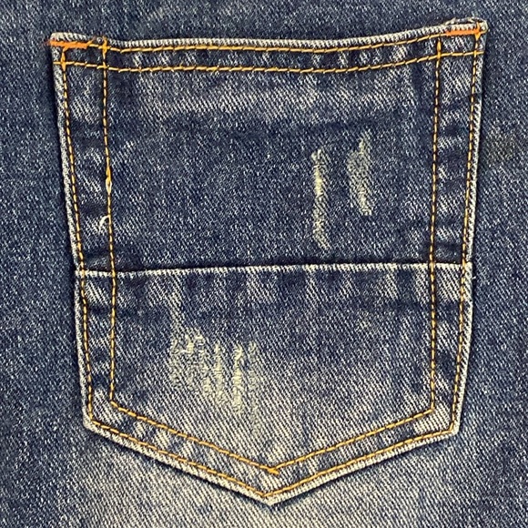 Ililily Cut-off Denim Mini Skirt Distressed Medium Blue Wash Size S - Picture 3 of 7